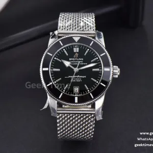 SuperOcean Heritage II GF 42mm schwarzes Zifferblatt SS-Armband A2824