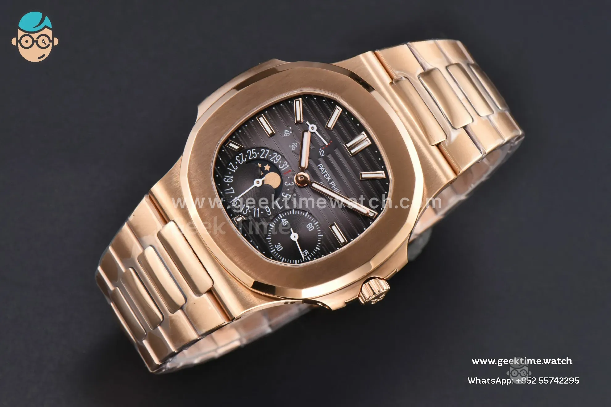 Nautilus 5712 41mm PPF RG quadrante nero bracciale RG A240 V2 - Image 3