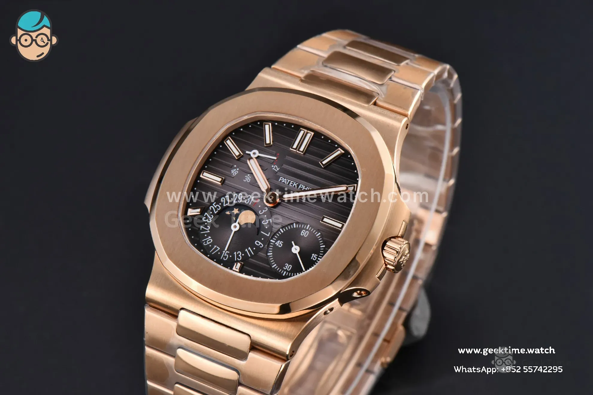 Nautilus 5712 41mm PPF RG quadrante nero bracciale RG A240 V2 - Image 2