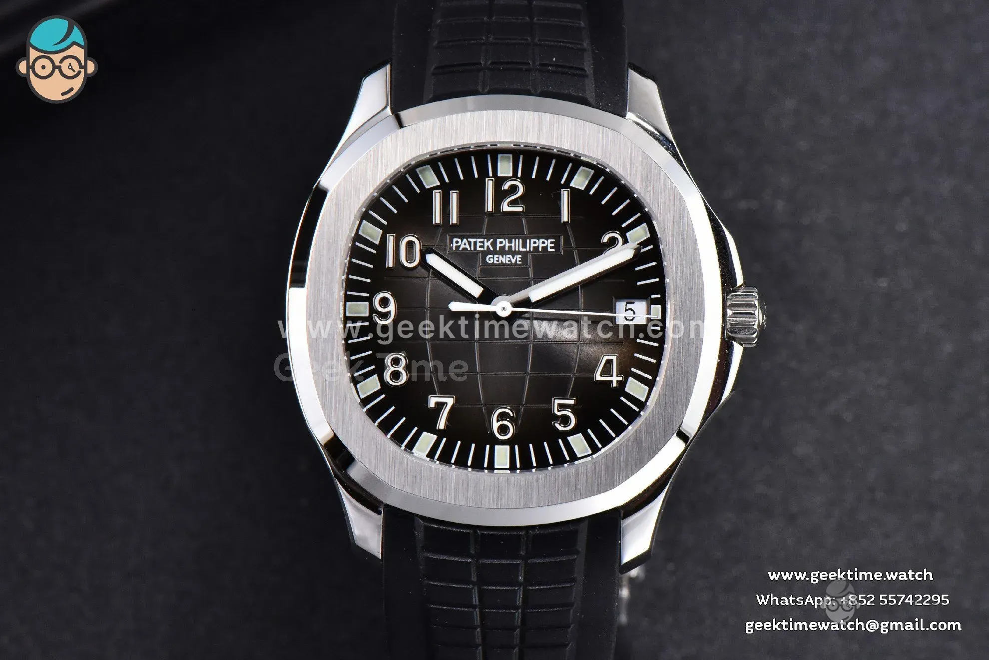 Aquanaut 5167 40mm 3KF quadrante nero cinturino in caucciù nero A330 V3 - Image 3