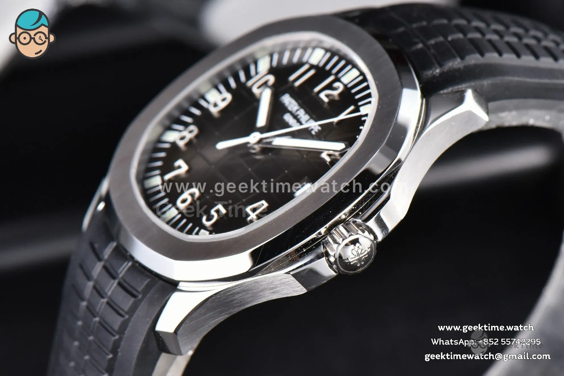 Aquanaut 5167 40mm 3KF quadrante nero cinturino in caucciù nero A330 V3 - Image 6