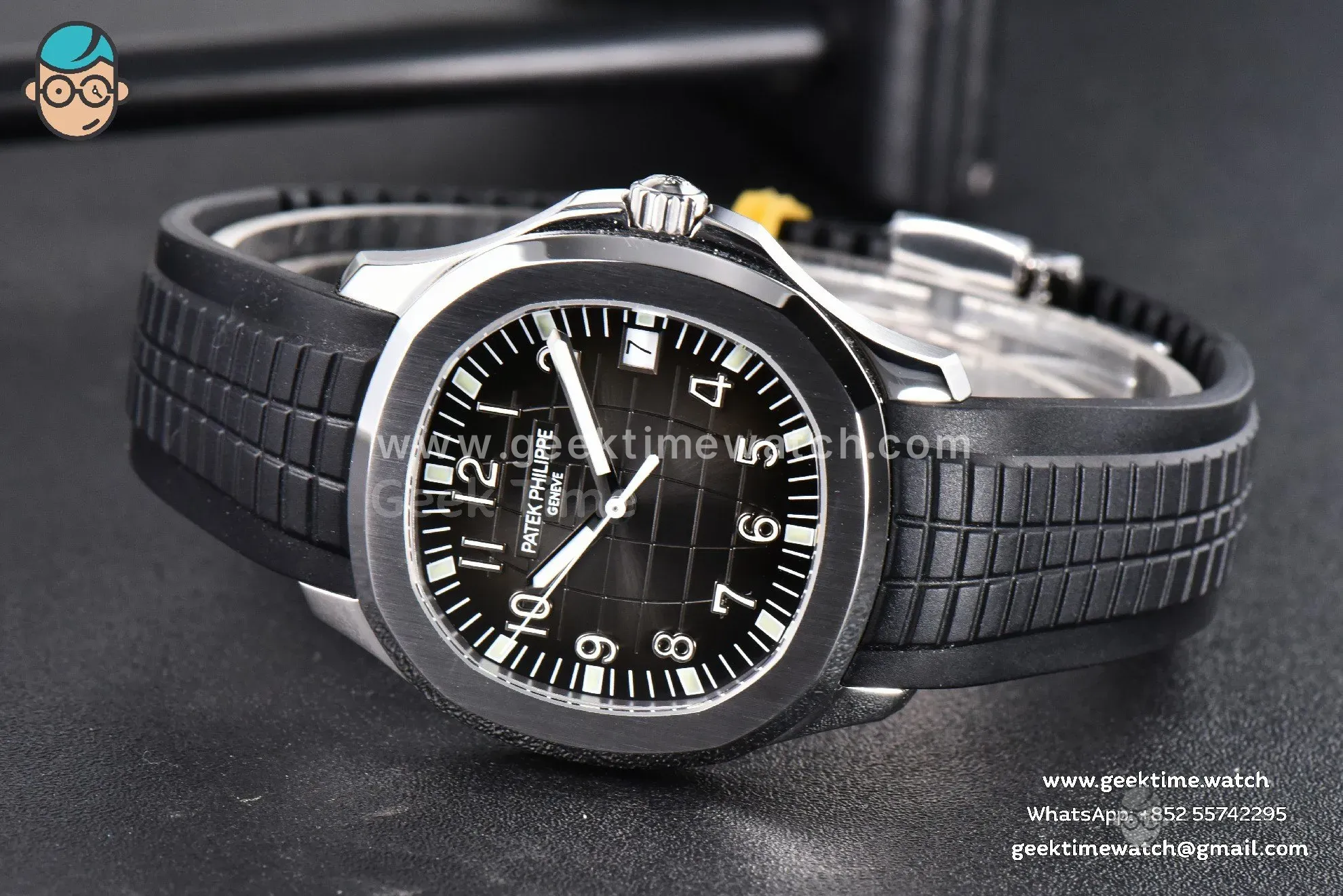 Aquanaut 5167 40mm 3KF quadrante nero cinturino in caucciù nero A330 V3 - Image 8