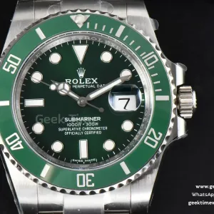 Submariner 116610 LV 40mm Clean Factory Hulk Green Ceramic Green Dial SS Bracelet VS3135