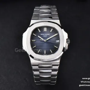 Nautilus 5711/1A PPF 40mm blaues strukturiertes Zifferblatt SS-Armband 324CS V2 (Updated To V5)