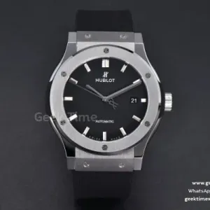 Classic Fusion 42mm SS JJ+F Black Dial Black Rubber Strap A1110