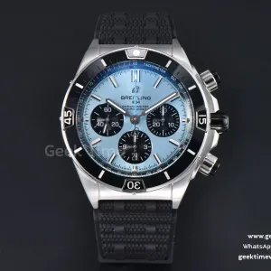 Chronomat B01 44mm BLSF Black Bezel Blue Dial Black Subdial Rubber Strap 7750