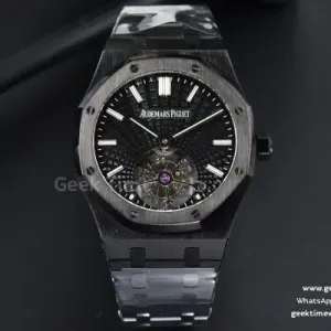 Royal Oak PVD Tourbillon 41mm R8F cadran Tapisserie noir soleillé bracelet PVD V2