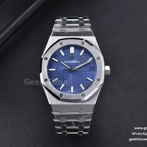 Royal Oak 15500 OMF 41mm cadran texturé bleu bracelet SS MIYOTA 9015 V2