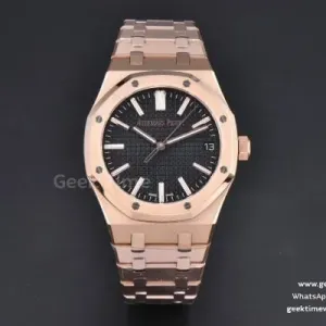 Royal Oak 15510 “50th Anniversary” APSF 41mm RG cadran noir bracelet RG SA4302 Super Clone