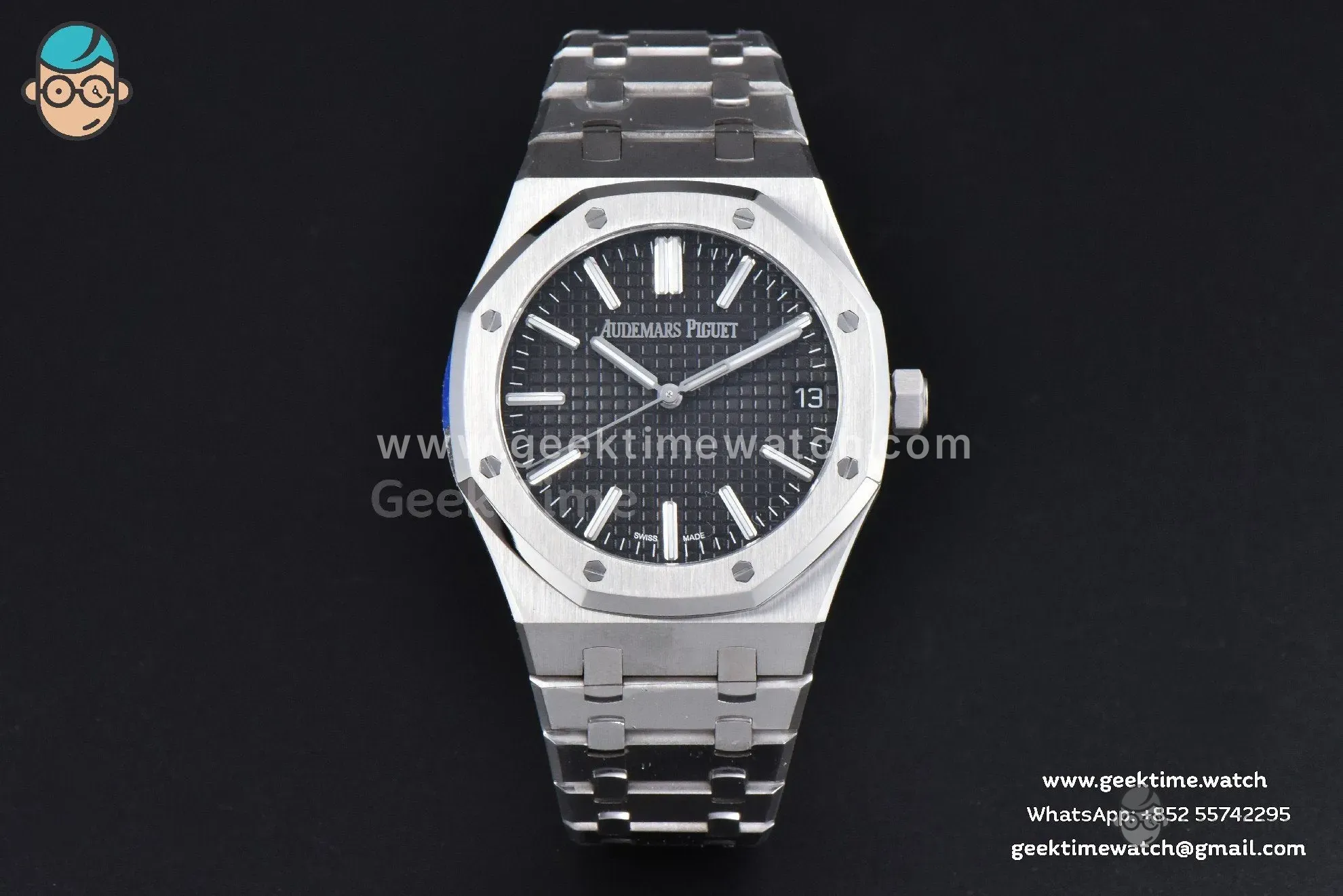 Royal Oak 15510 “50th Anniversary” APSF 41mm SS quadrante nero bracciale SS SA4302 Super Clone