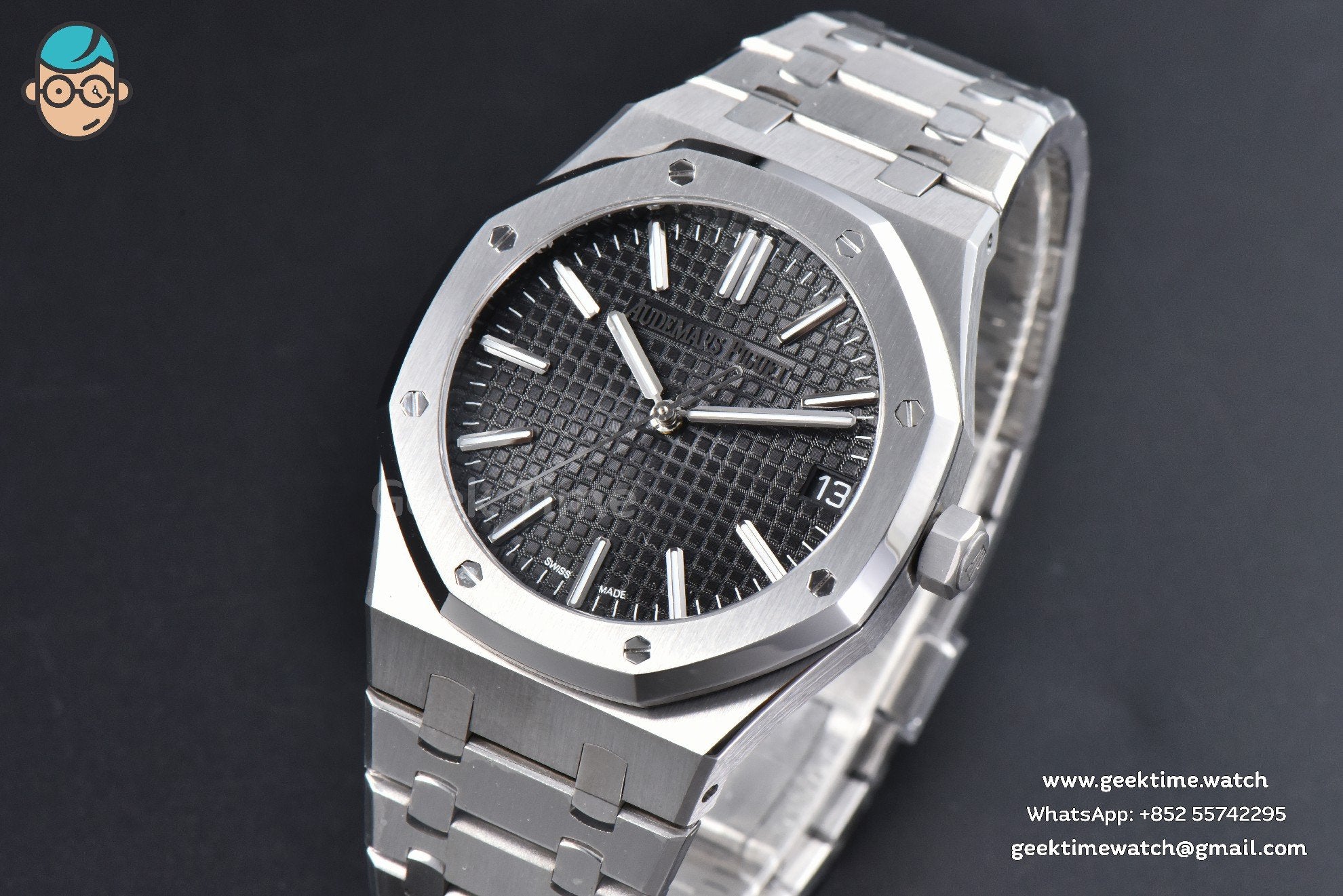 Royal Oak 15510 “50th Anniversary” APSF 41mm SS quadrante nero bracciale SS SA4302 Super Clone - Image 2