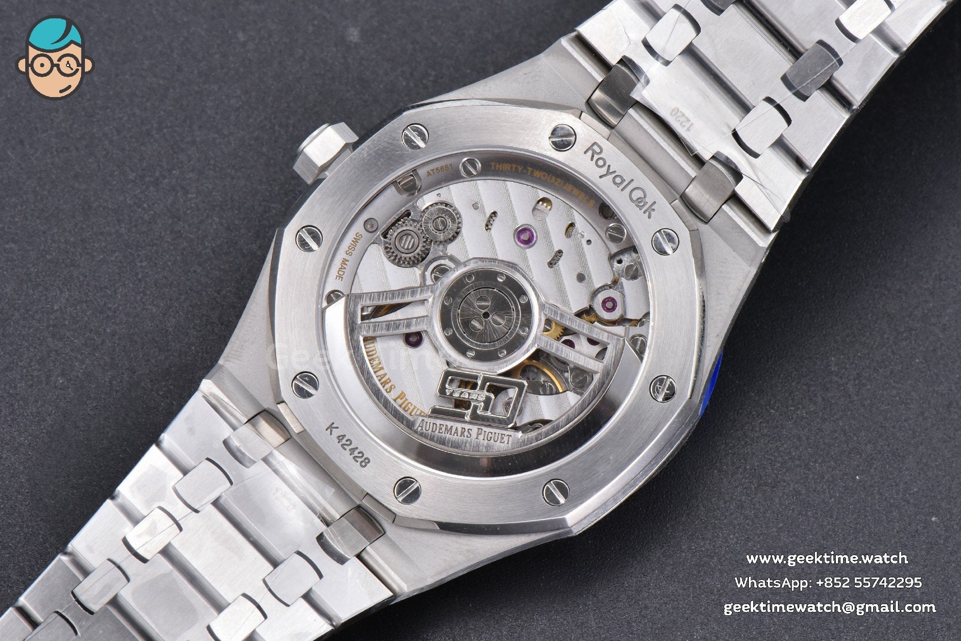 Royal Oak 15510 “50th Anniversary” APSF 41mm SS quadrante nero bracciale SS SA4302 Super Clone - Image 15