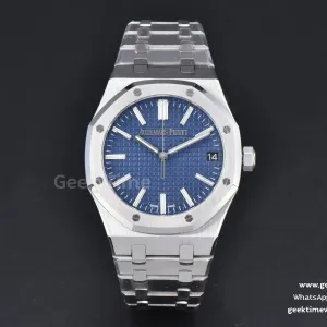 Royal Oak 15510 “50th Anniversary” APSF 41mm SS cadran bleu bracelet SS SA4302 Super Clone
