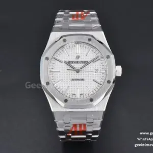 Royal Oak 15400 ORF 41mm weißes strukturiertes Zifferblatt SS-Armband A3120 Super Clone