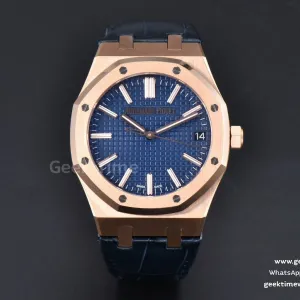 Royal Oak 15510 “50th Anniversary” APSF 41mm RG cadran noir bracelet cuir SA4302 Super Clone