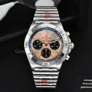 Chronomat B01 42mm GF cadran RG/noir bracelet SS 7750