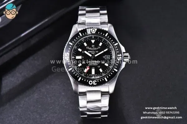 SuperOcean TF 44mm Black Ceramic Black Dial Stick Marker SS Bracelet A2824 - Image 3