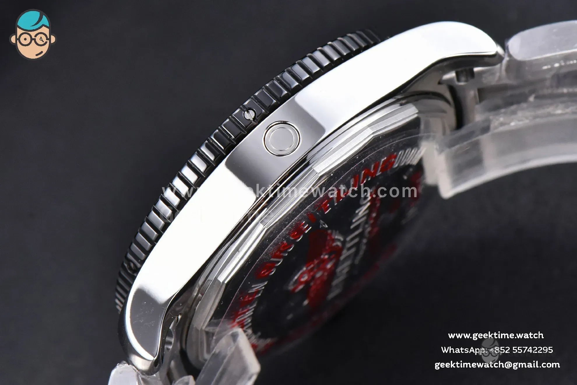 SuperOcean TF 44mm Black Ceramic Black Dial Stick Marker SS Bracelet A2824 - Image 10