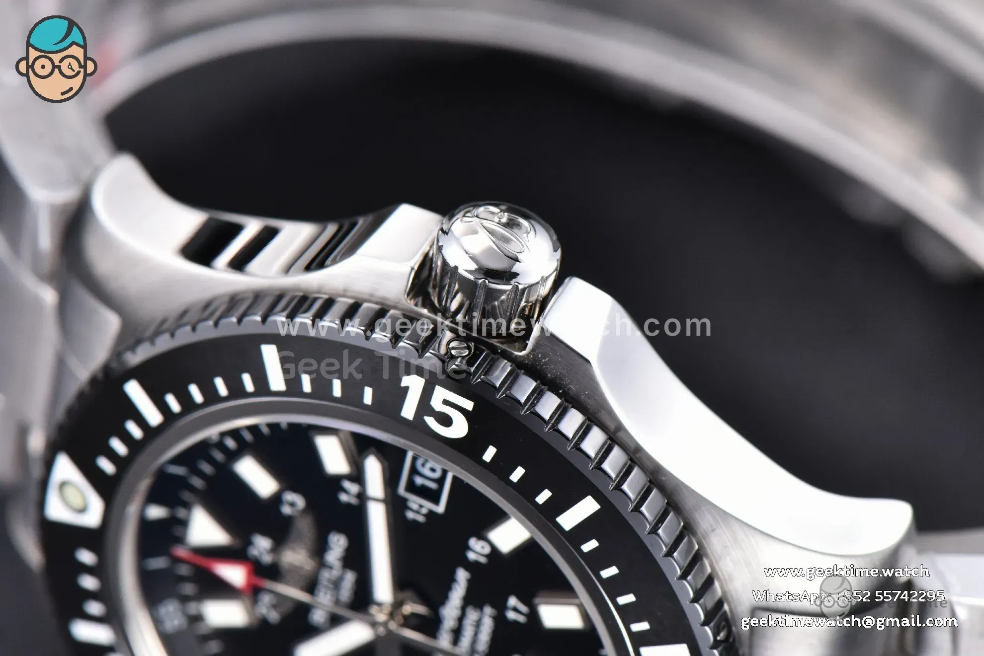 SuperOcean TF 44mm Black Ceramic Black Dial Stick Marker SS Bracelet A2824 - Image 11