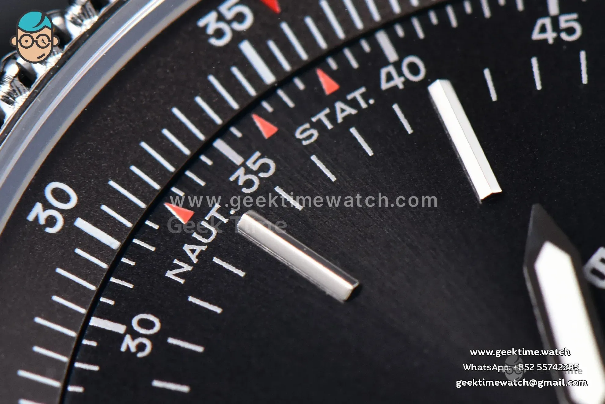 Navitimer TF 38mm SS Black Dial Gray Bezel Black Leather Strap A2824 - Image 7