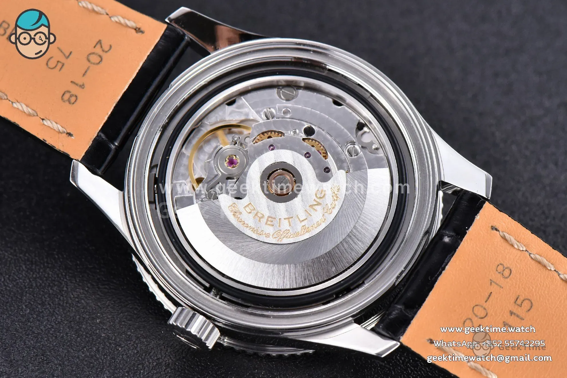 Navitimer TF 38mm SS Black Dial Gray Bezel Black Leather Strap A2824 - Image 15