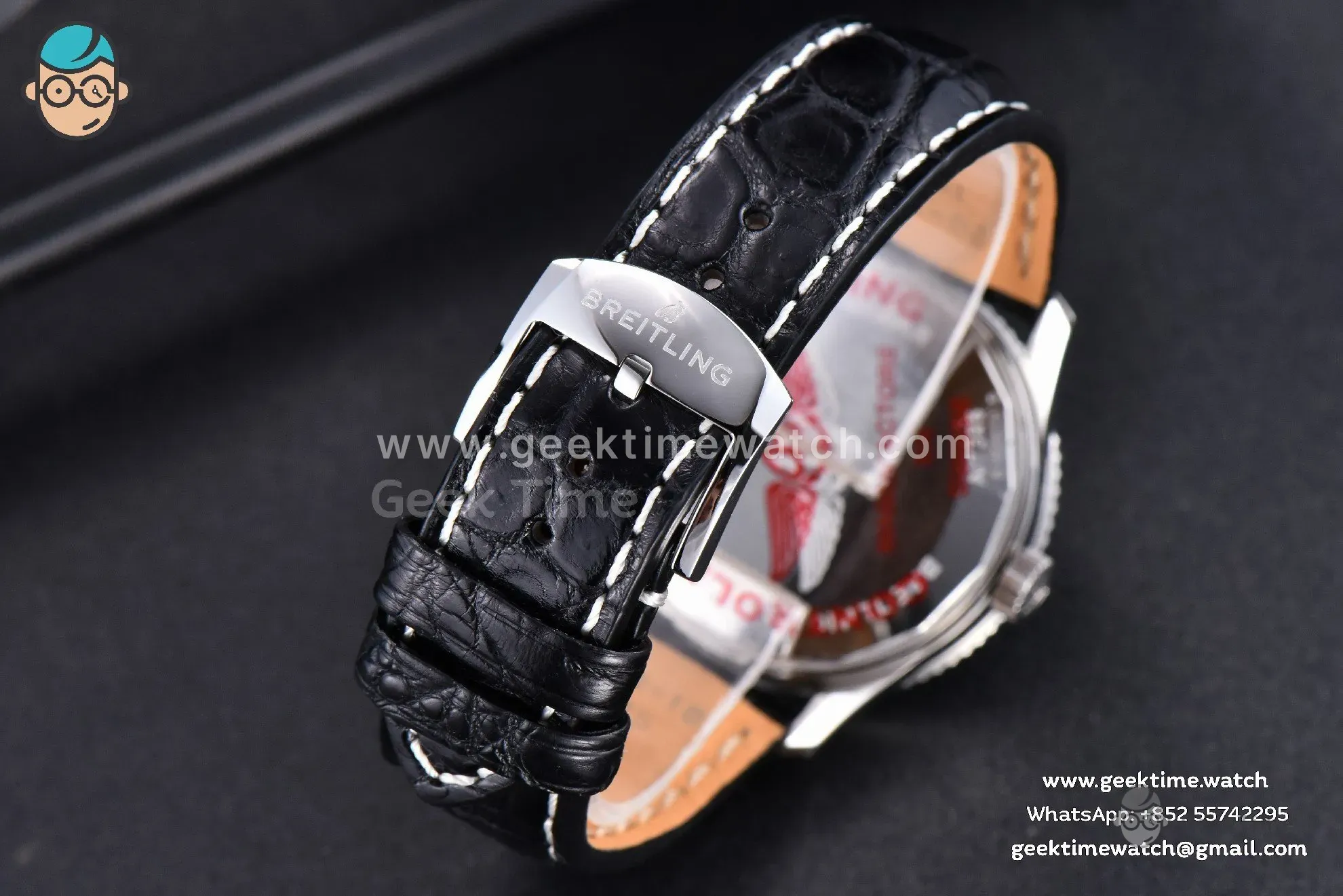 Navitimer TF 38mm SS Black Dial Gray Bezel Black Leather Strap A2824 - Image 21