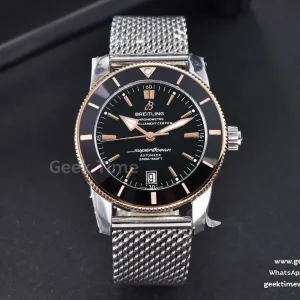 SuperOcean Heritage II GF 42mm RG schwarzes Zifferblatt SS-Armband A2824
