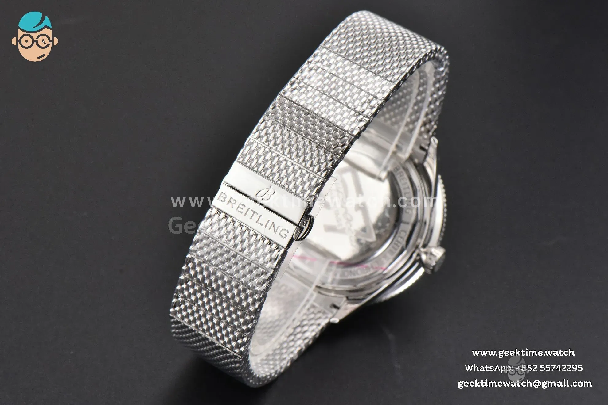 SuperOcean Heritage 42mm SS GF Black Ceramic Black Dial Mesh Bracelet A2824 - Image 31