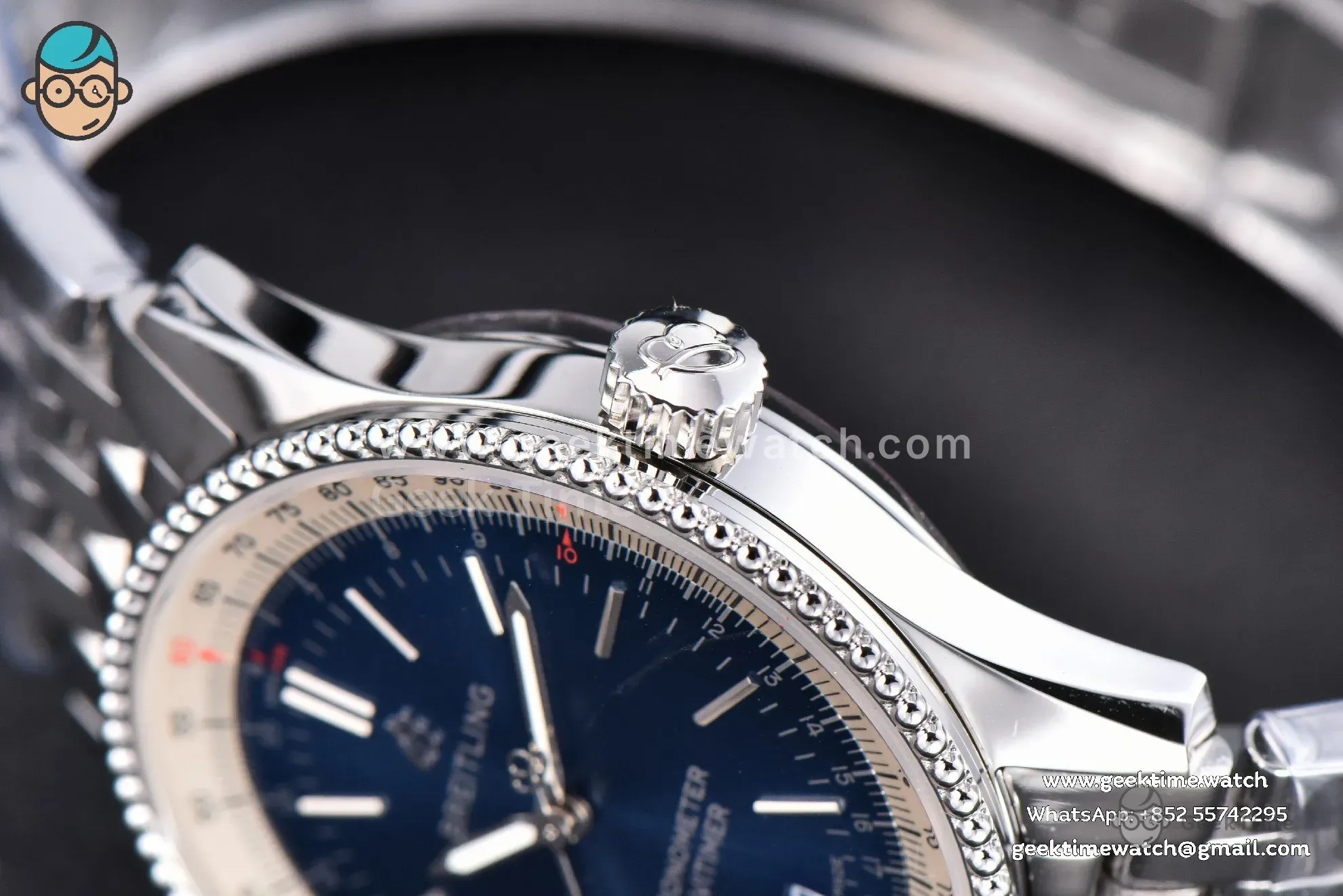 Navitimer TF 38mm SS cadran bleu lunette blanche bracelet SS A2824 - Image 10