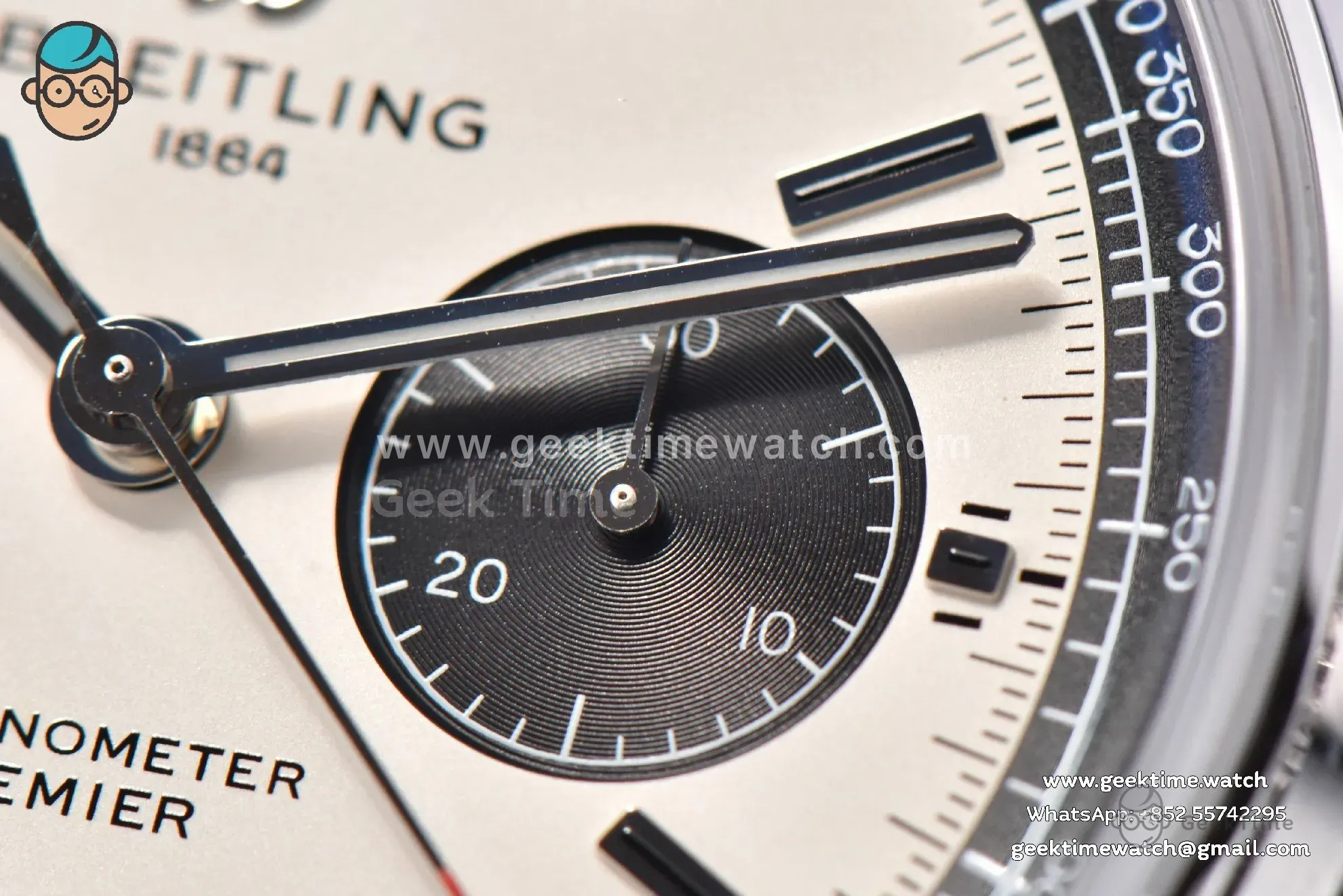 Premier B01 Chrono GF 42mm White Dial Black Subdial Black Leather Strap A7750 - Image 9