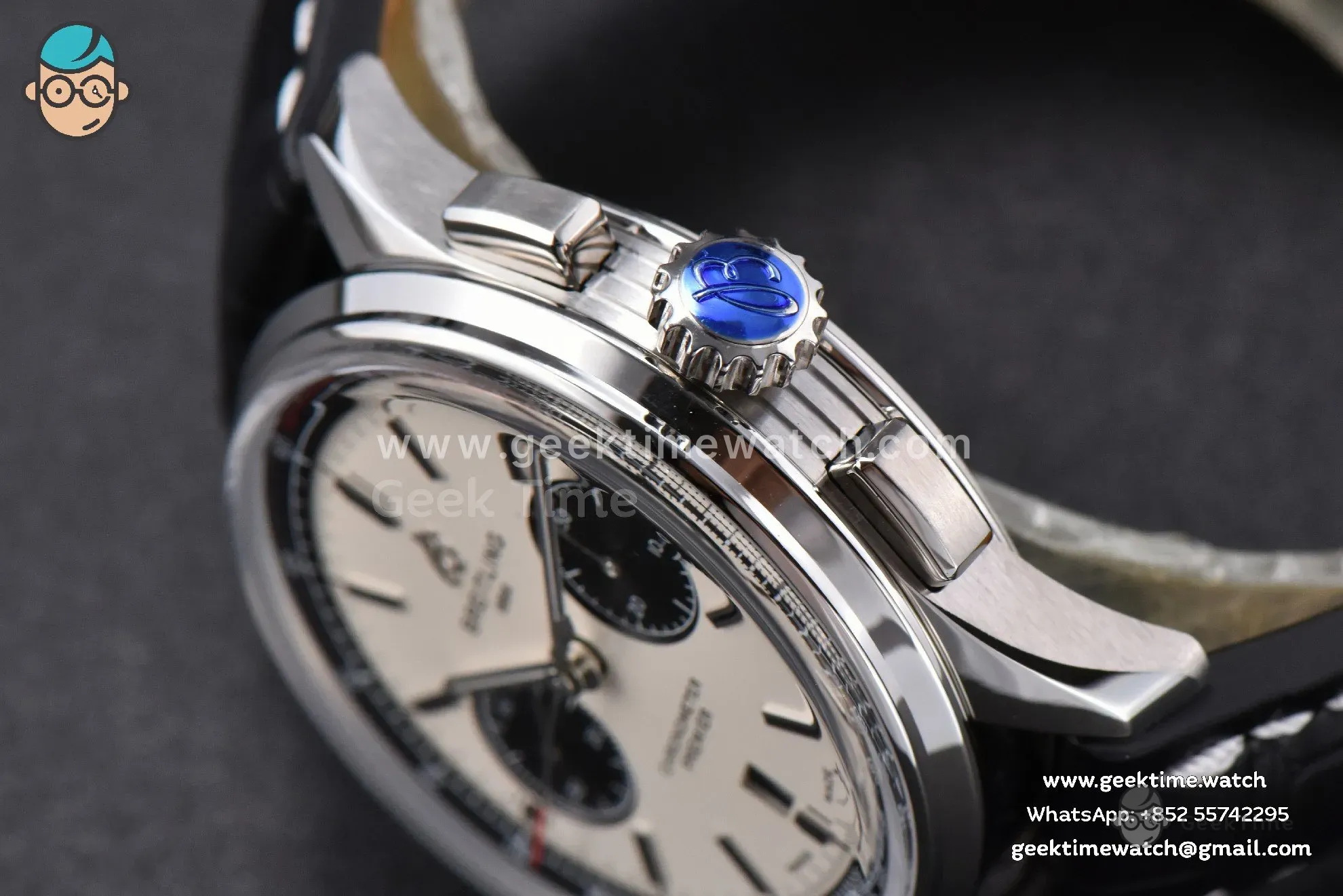 Premier B01 Chrono GF 42mm White Dial Black Subdial Black Leather Strap A7750 - Image 11