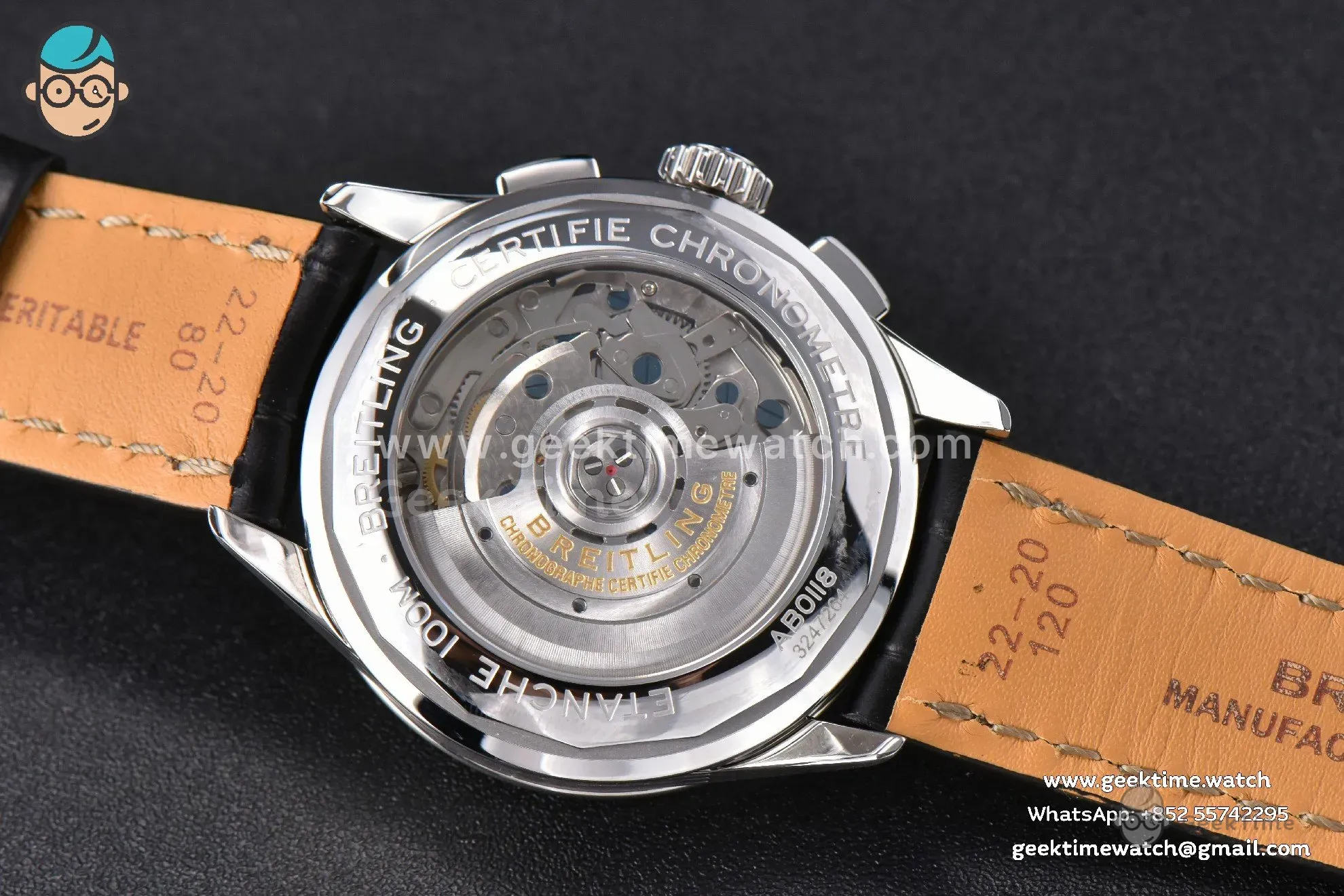 Premier B01 Chrono GF 42mm White Dial Black Subdial Black Leather Strap A7750 - Image 16
