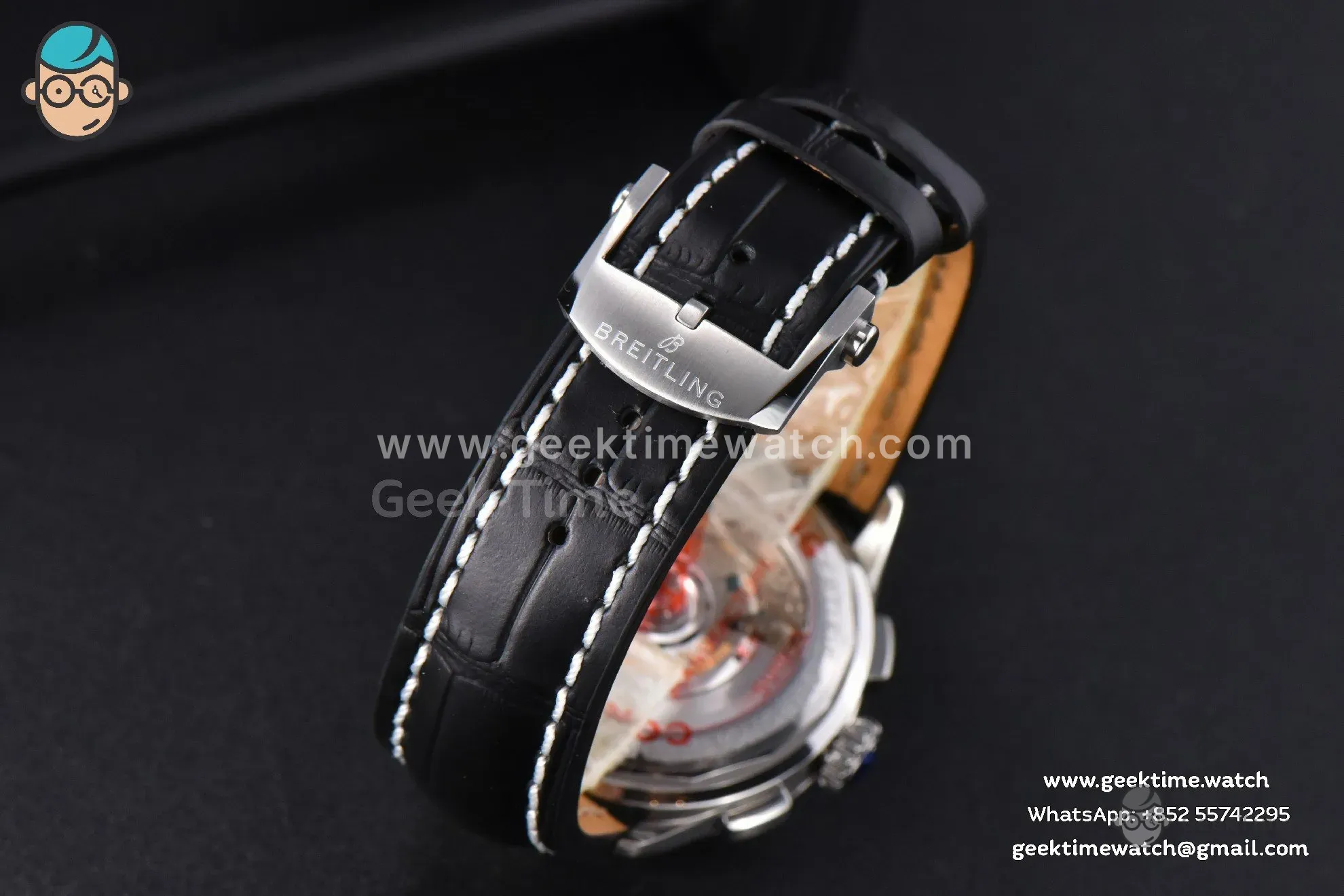 Premier B01 Chrono GF 42mm White Dial Black Subdial Black Leather Strap A7750 - Image 17