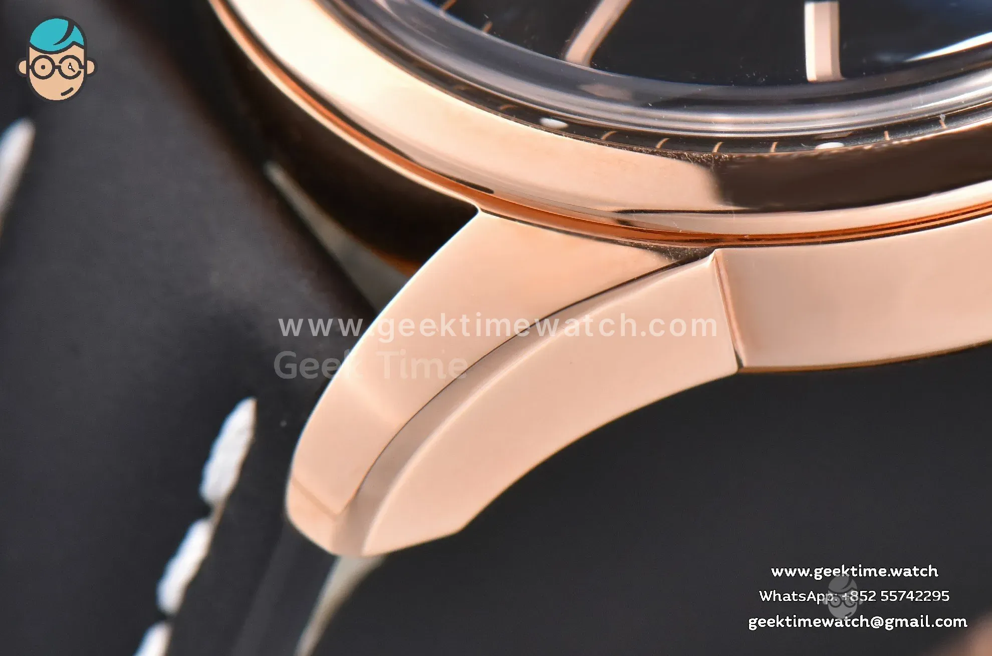 Transocean Day & Date V7F 43mm RG quadrante nero cinturino in pelle nera Clone CA145 - Image 9