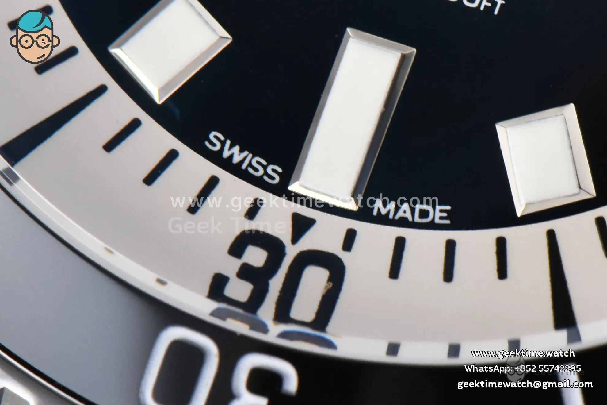 SuperOcean 44mm TF Black/White Dial SS Bracelet A2824 - Image 5