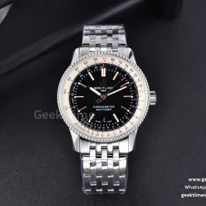 Navitimer TF 41mm SS cadran noir lunette blanche bracelet SS A2824