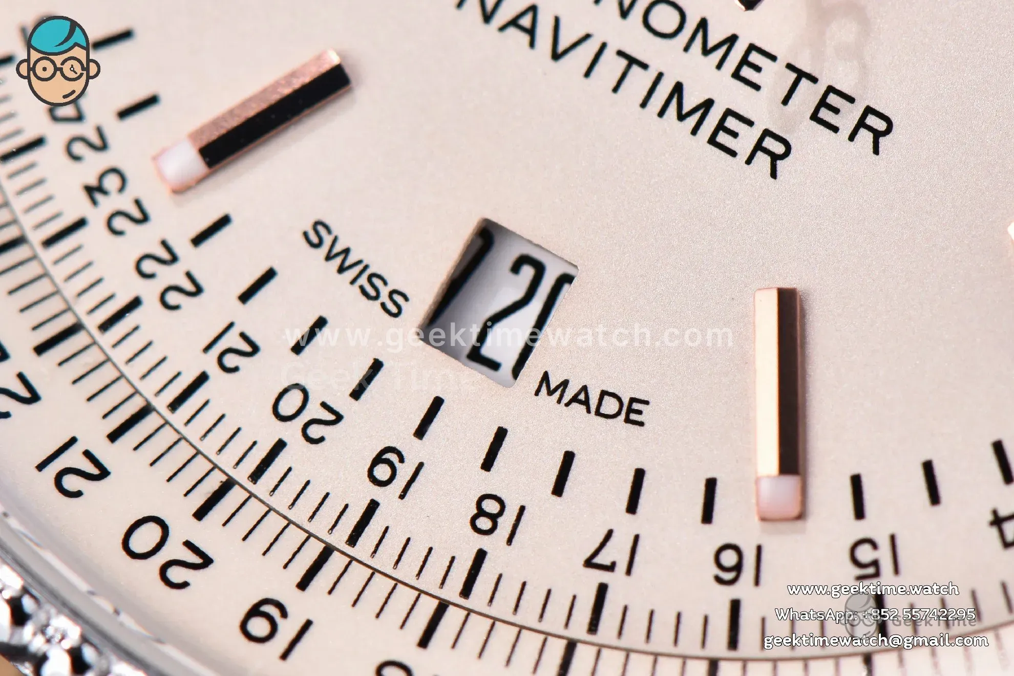 Navitimer TF 41mm SS cadran blanc lunette blanche bracelet cuir marron A2824 - Image 5