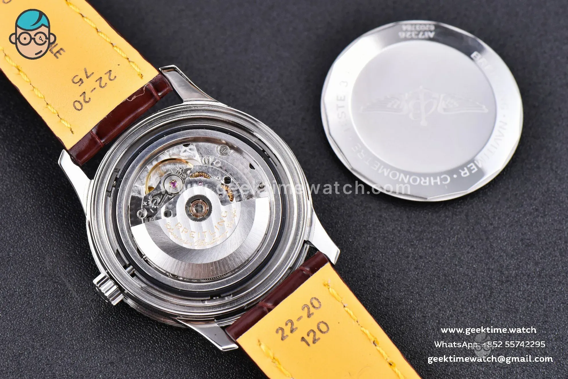 Navitimer TF 41mm SS cadran blanc lunette blanche bracelet cuir marron A2824 - Image 13