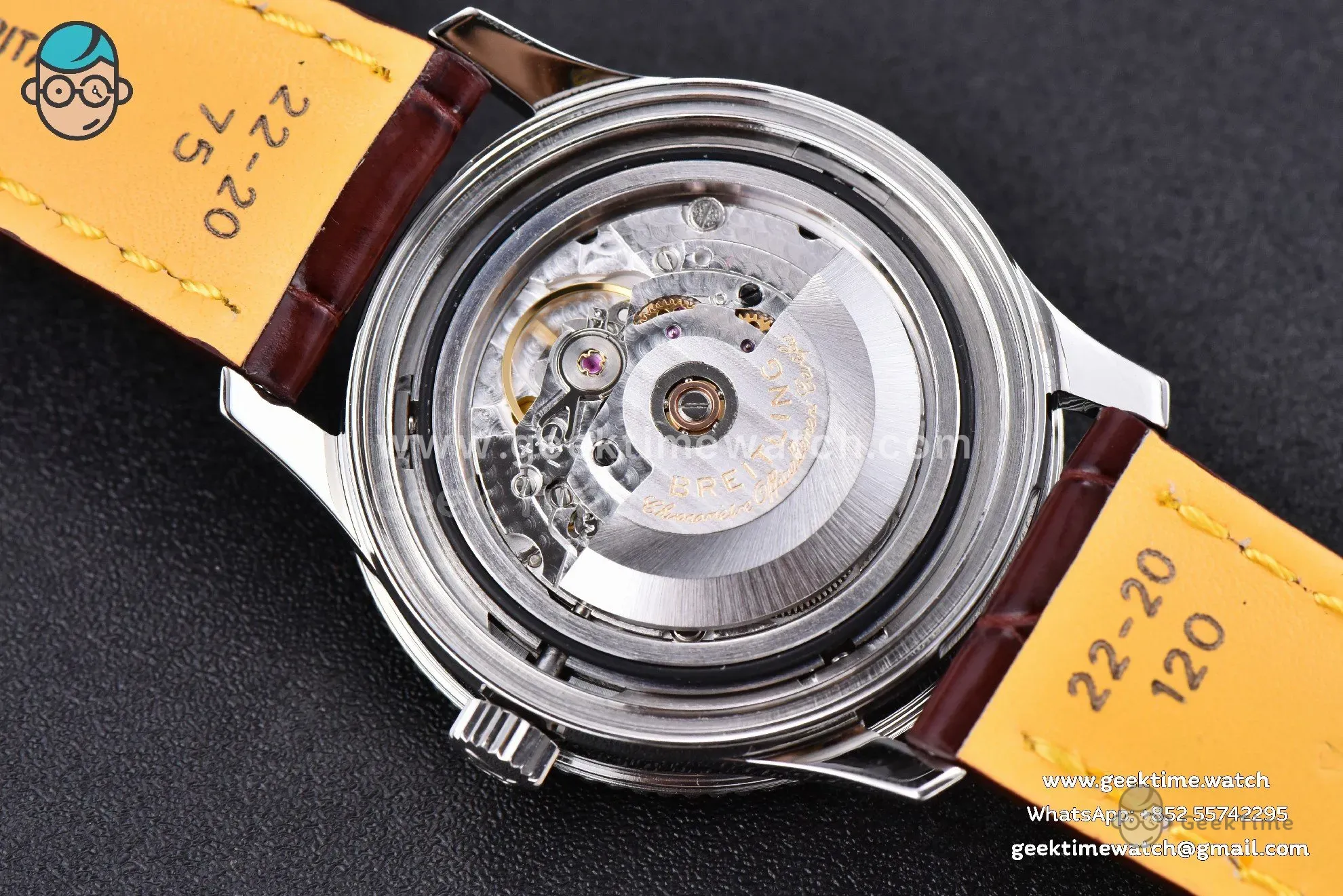 Navitimer TF 41mm SS cadran blanc lunette blanche bracelet cuir marron A2824 - Image 14