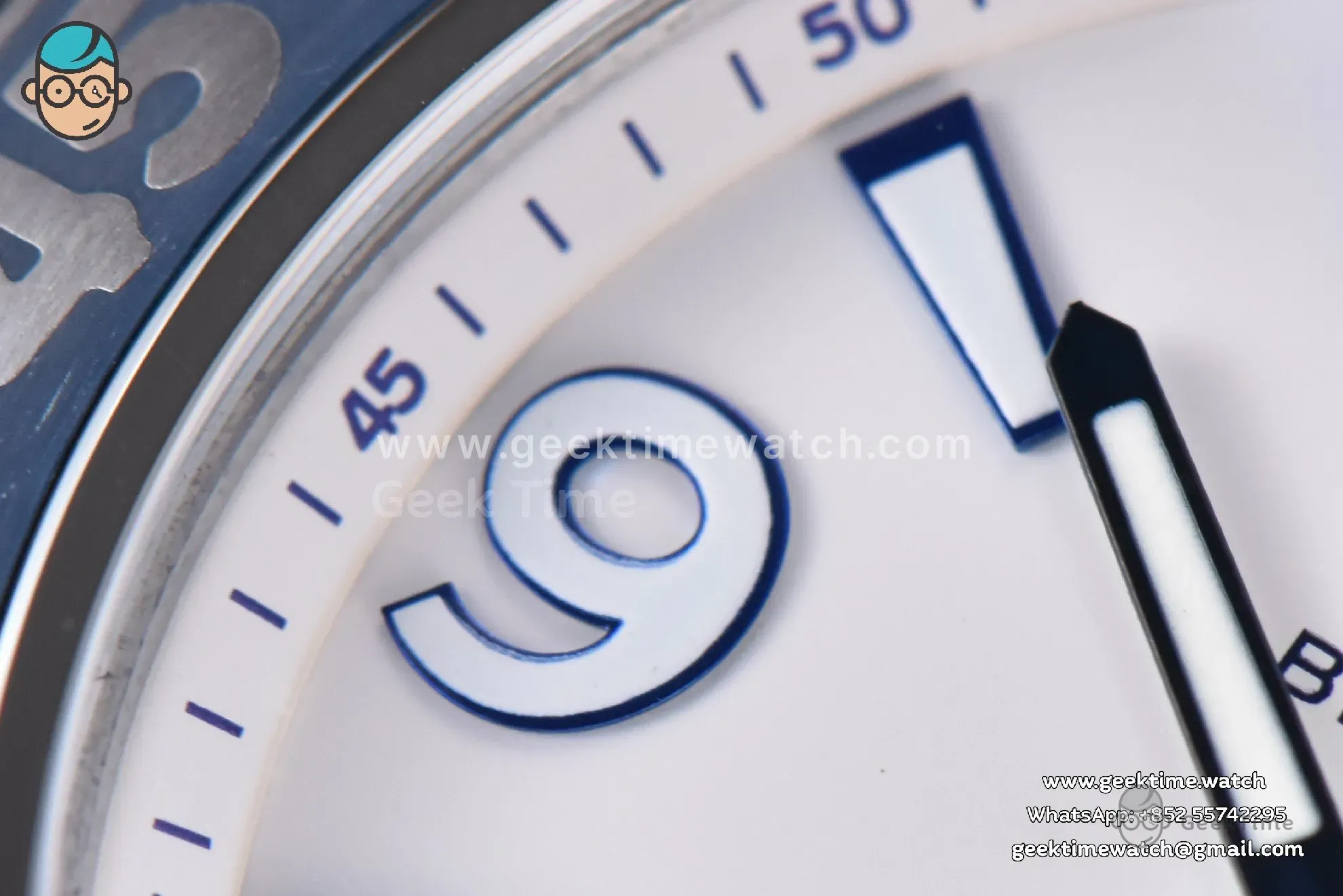SuperOcean Automatic TF 44mm White Dial Blue Bezel SS Bracelet A2824 - Image 11