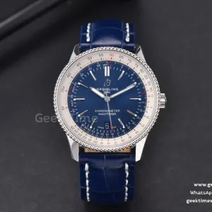 Navitimer V7F 41mm cadran bleu bracelet cuir bleu A2824