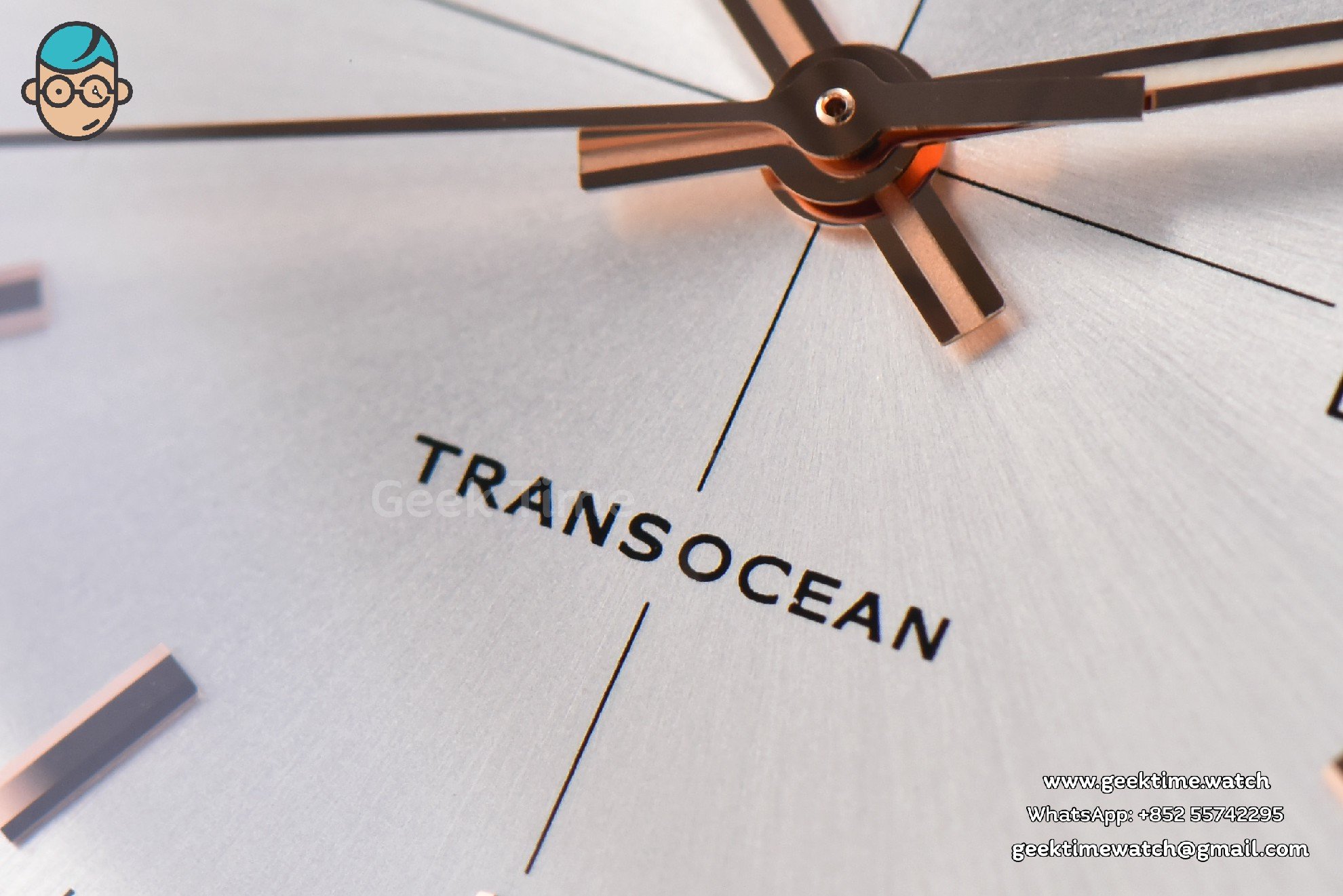Transocean Day & Date V7F 43mm RG quadrante argento cinturino in pelle marrone Clone CA145 - Image 10