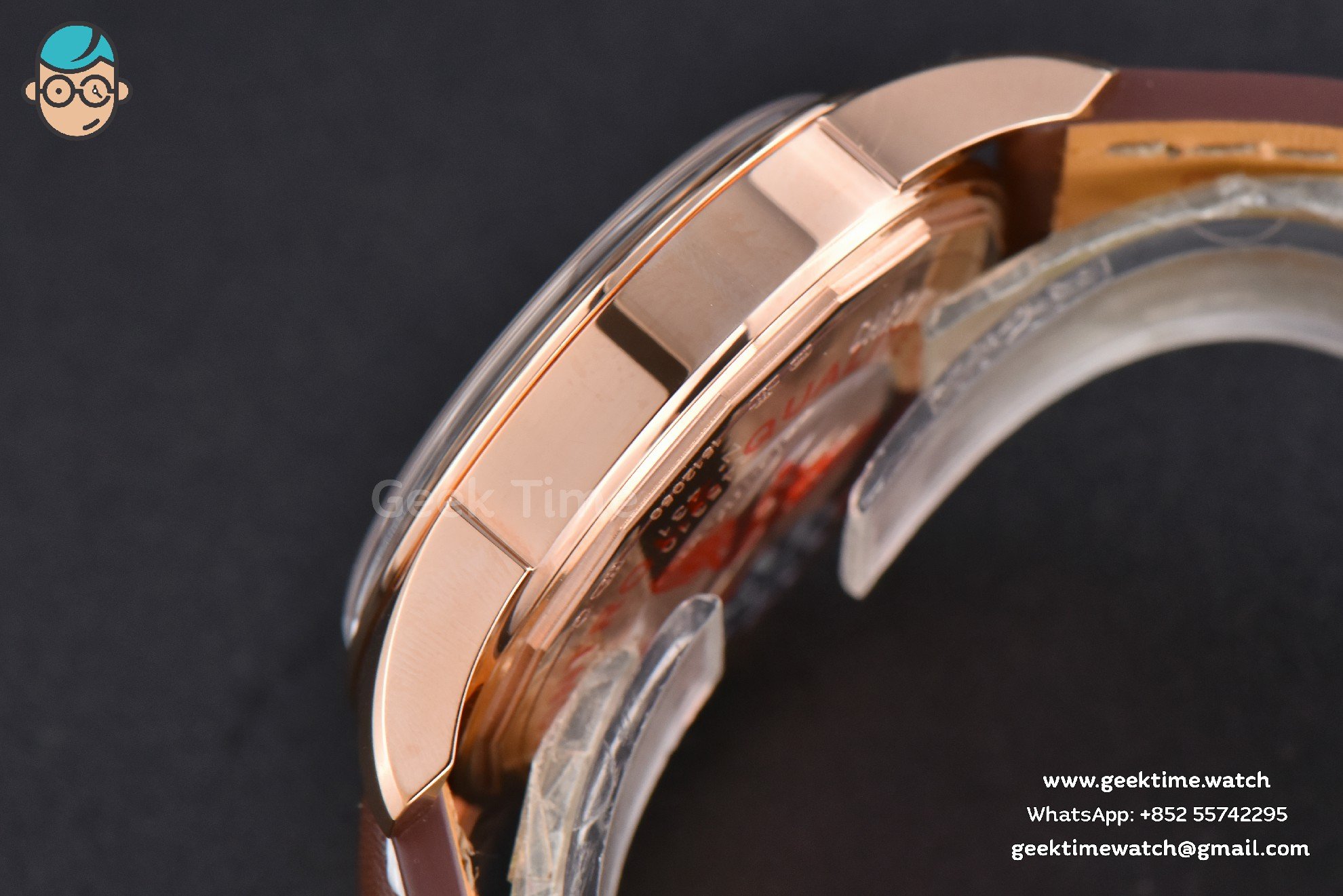Transocean Day & Date V7F 43mm RG quadrante argento cinturino in pelle marrone Clone CA145 - Image 12