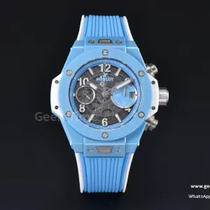 Big Bang Unico Blue Magic Keramik 44mm BBF (ZF) skelettiertes Zifferblatt blaues Kautschukarmband A1280