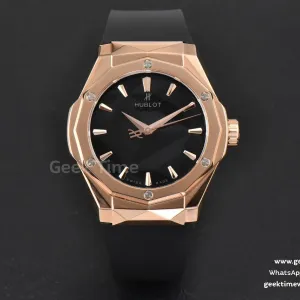Classic Fusion Orlinski 40mm RG APSF quadrante nero cinturino in gomma nero A1110