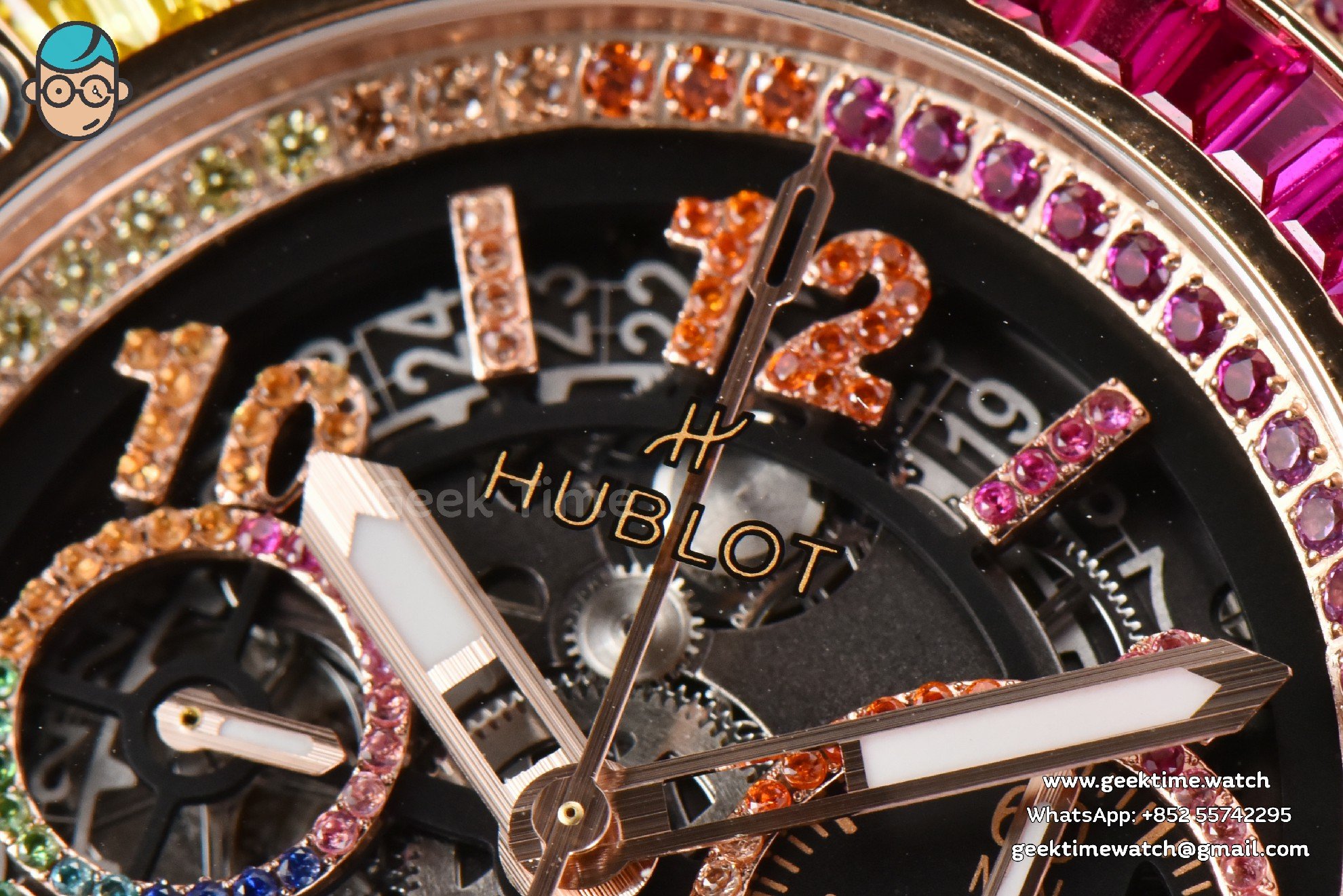 Big Bang Unico Rainbow King RG Diamond 45mm ZF skelettiert, Regenbogen-Gummiarmband A1280 - Image 4