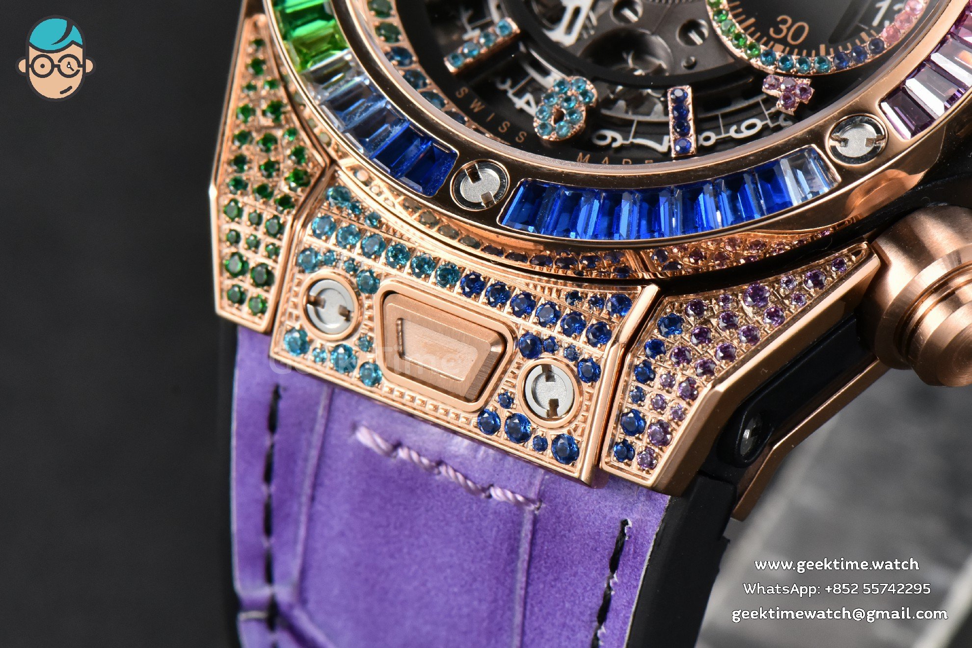 Big Bang Unico Rainbow King RG Diamond 45mm ZF skelettiert, Regenbogen-Gummiarmband A1280 - Image 8