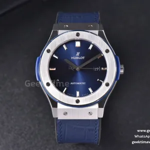 Classic Fusion Bang WWF 45mm PVD quadrante nero cinturino in caucciù HUB11