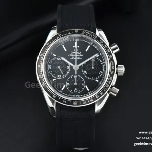 Speedmaster Racing Master 40mm HRF quadrante nero cinturino in caucciù nero A7750
