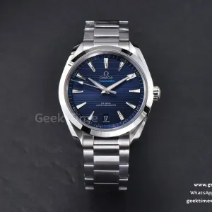 Aqua Terra 150M VSF 41mm quadrante blu scuro lancetta argento indici argento bracciale SS A8900